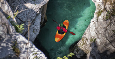Kayaking on the Soca River, Slovenia