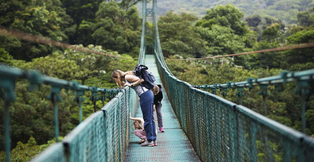 Rope bridge, Costa Rica.